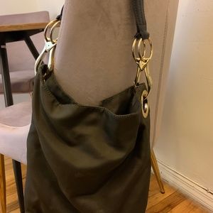 JPK Paris 75 Olive Green Nylon Leather Bucket Bag